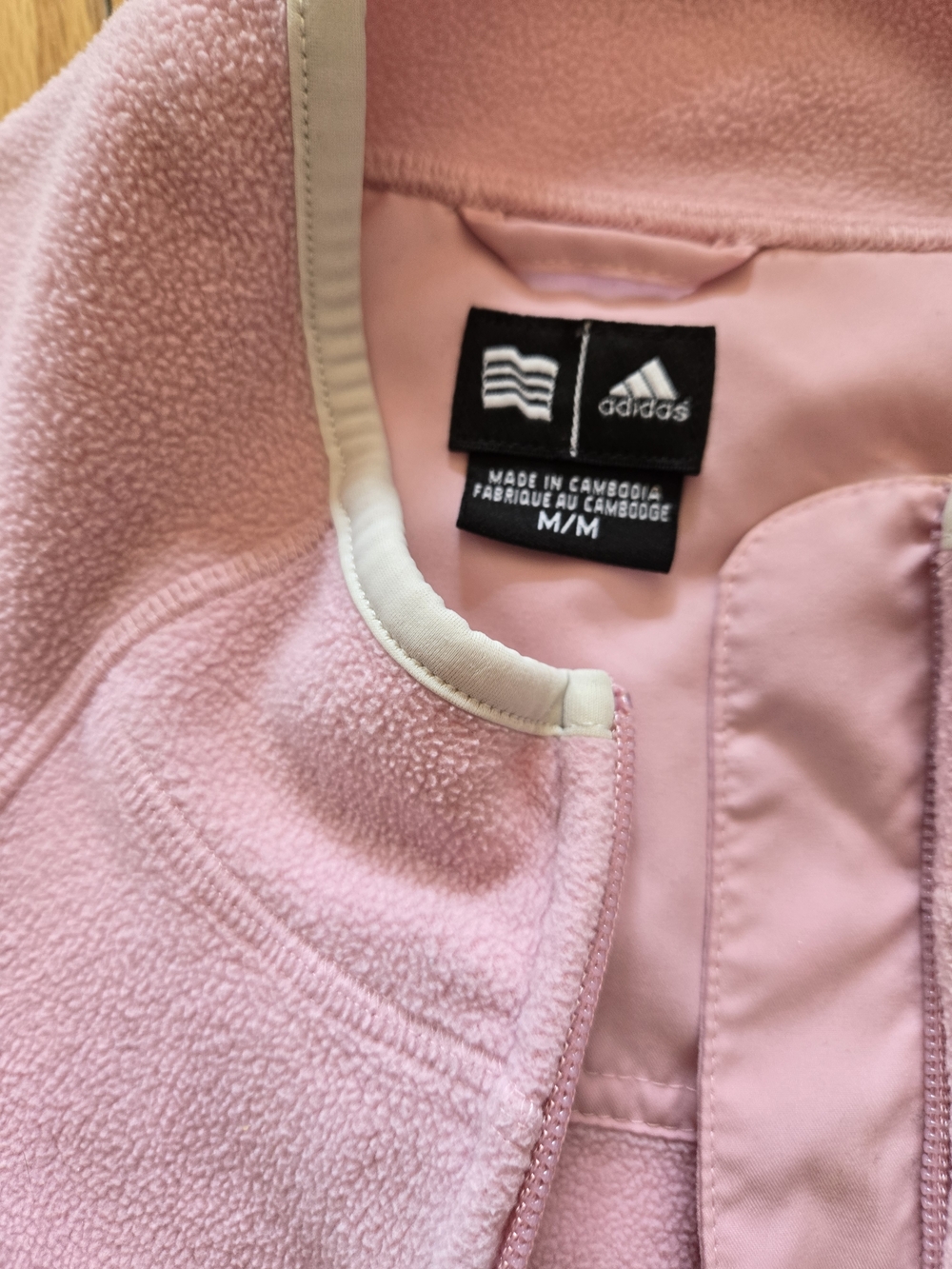adidas Light Pink Full-Zip Sleeveless Fleece Vest - Picture 5 of 7